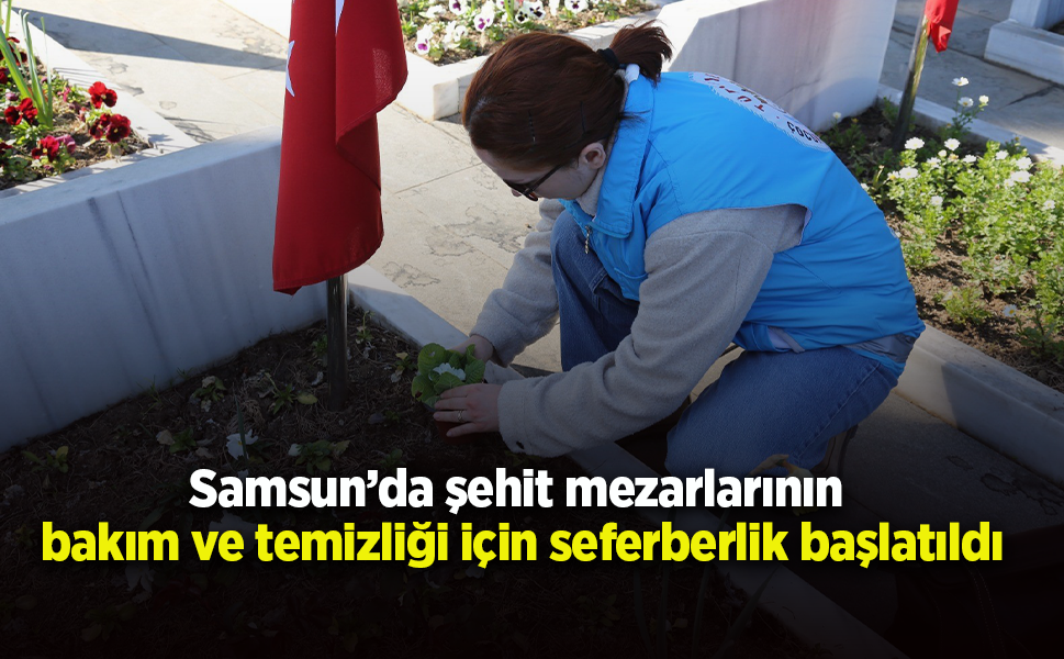 Samsun’da şehit mezarlarının bakım ve temizliği için seferberlik başlatıldı