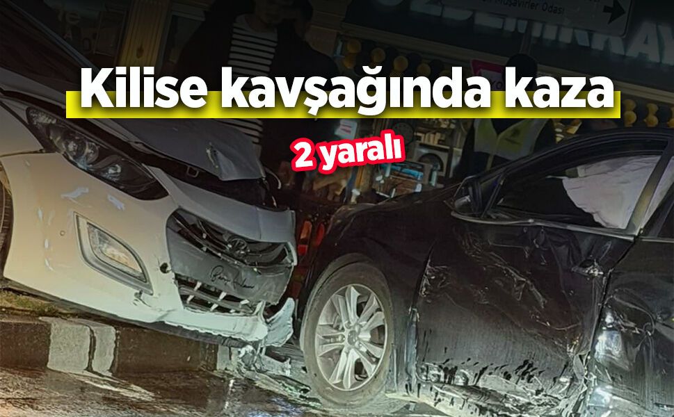 Kilise kavşağında kaza: 2 yaralı