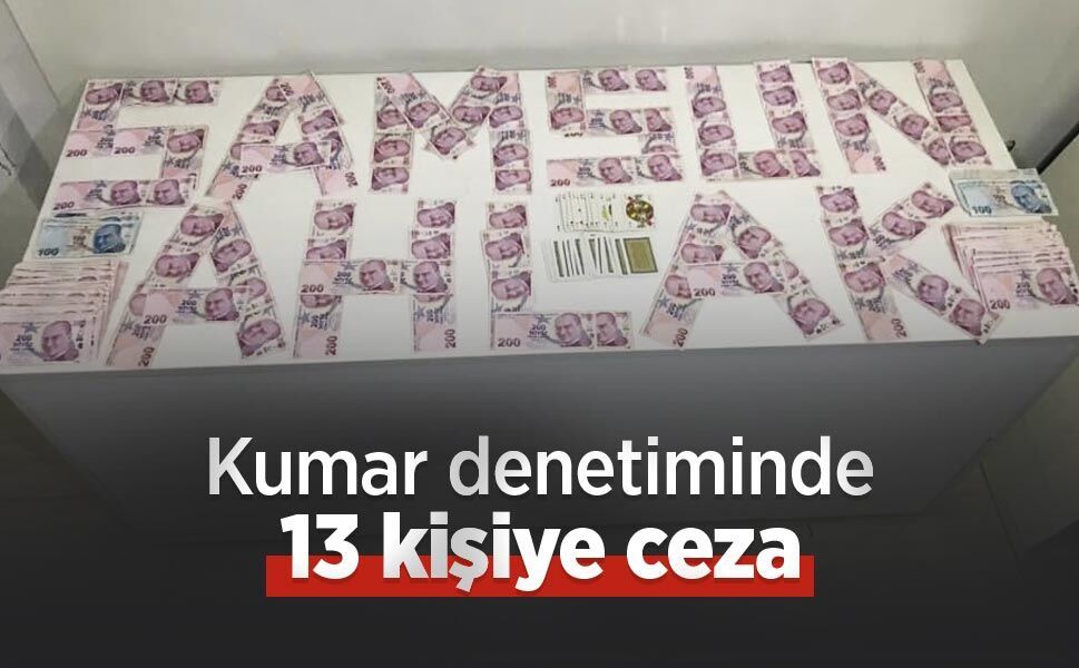 Kumar denetiminde 13 kişiye ceza