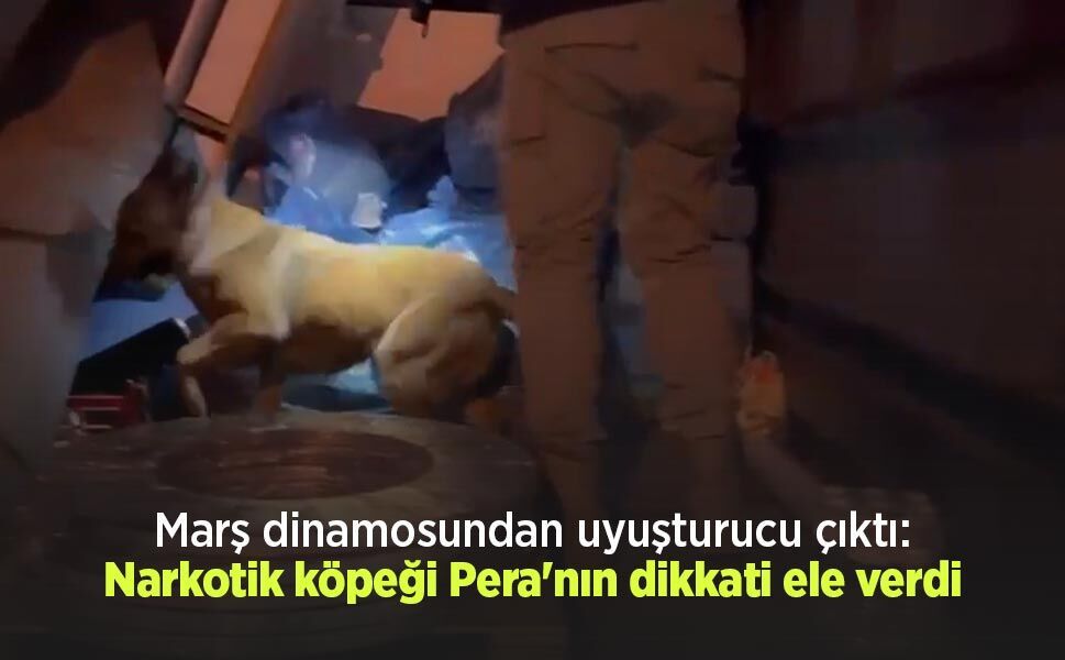 Marş dinamosundan uyuşturucu çıktı: Narkotik köpeği Pera'nın dikkati ele verdi