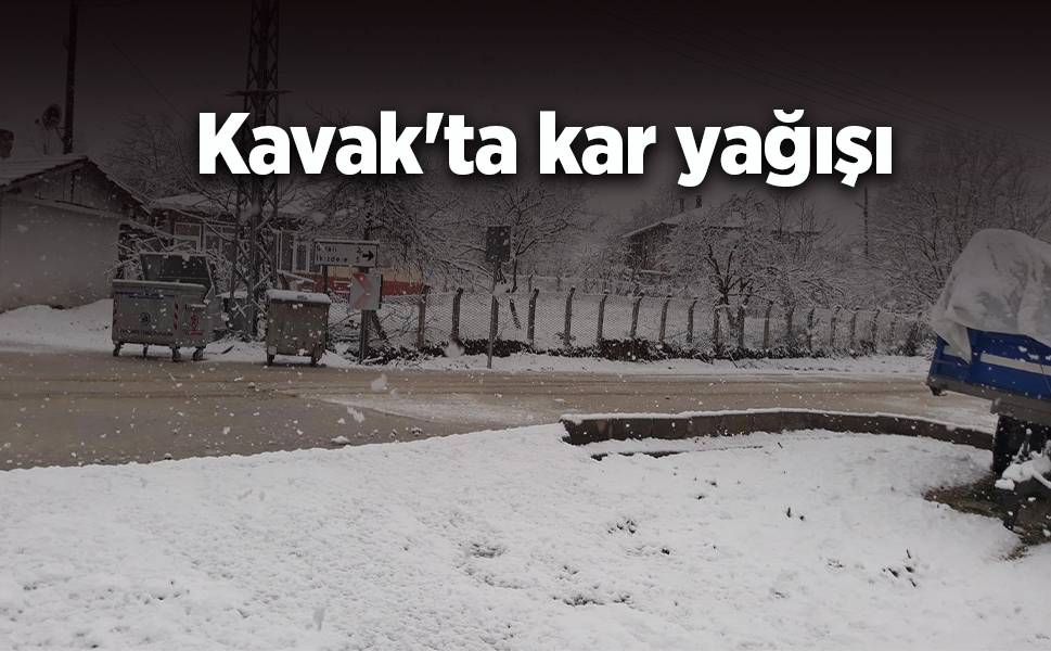 Kavak'ta kar yağışı