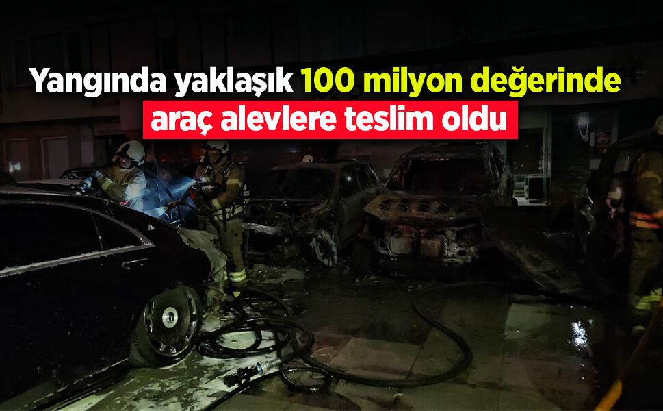 Yangında yaklaşık 100 milyon değerinde araç alevlere teslim oldu