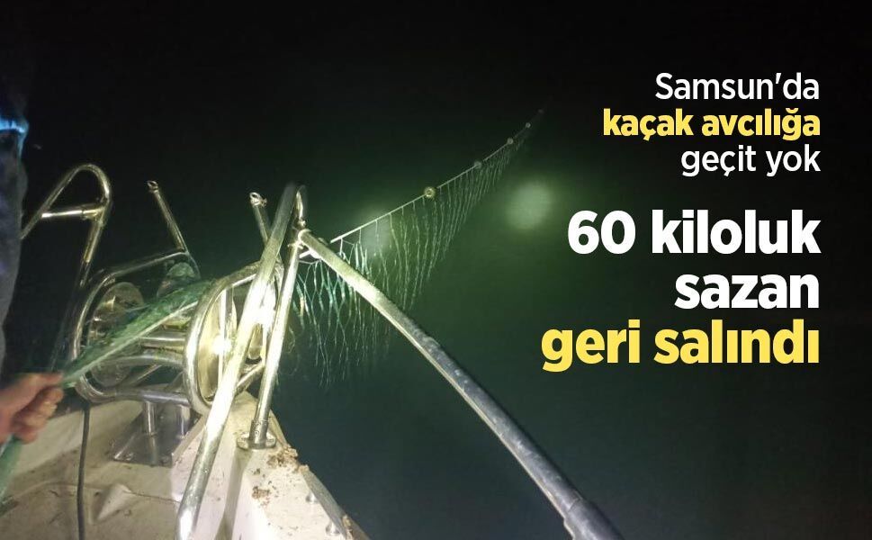 Samsun'da kaçak avcılığa geçit yok: 60 kiloluk sazan geri salındı