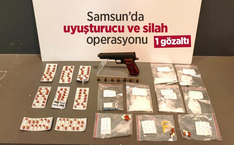 Samsun’da uyuşturucu ve silah operasyonu: 1 gözaltı
