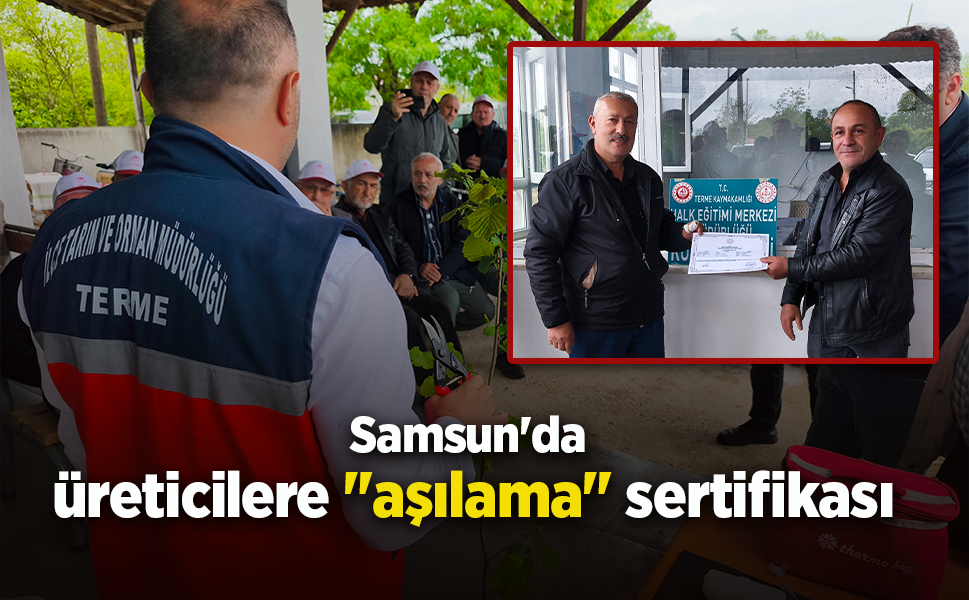 Samsun'da üreticilere "aşılama" sertifikası