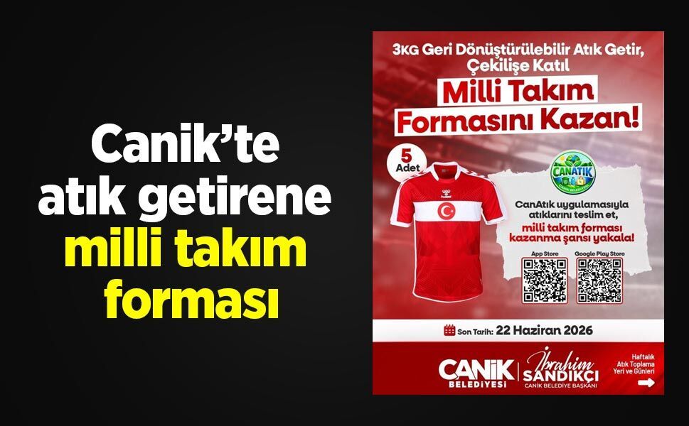 Canik’te atık getirene milli takım forması