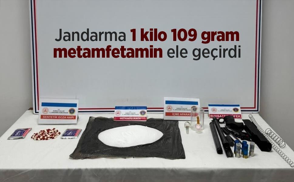 Jandarma 1 kilo 109 gram metamfetamin ele geçirdi