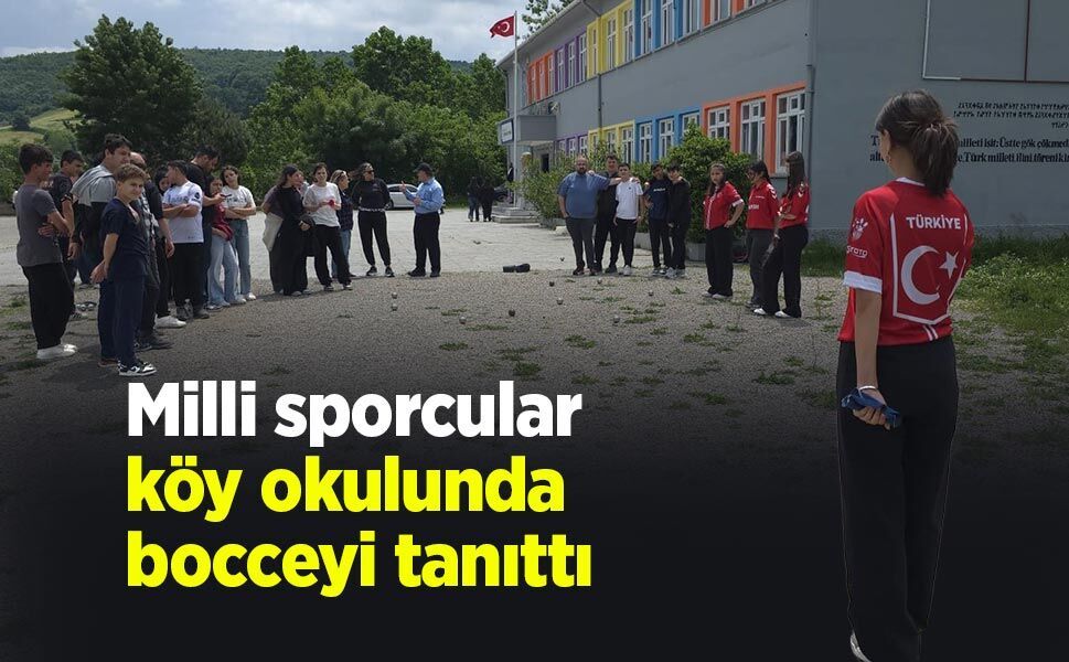 Milli sporcular köy okulunda bocceyi tanıttı
