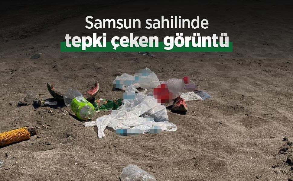 Samsun sahilinde tepki çeken görüntü