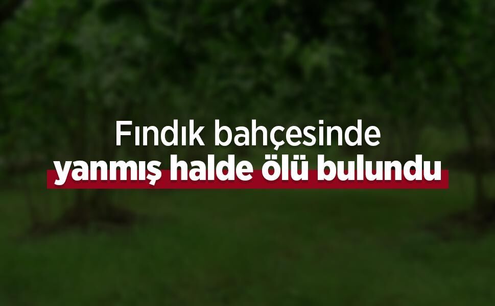 Fındık bahçesinde yanmış halde ölü bulundu