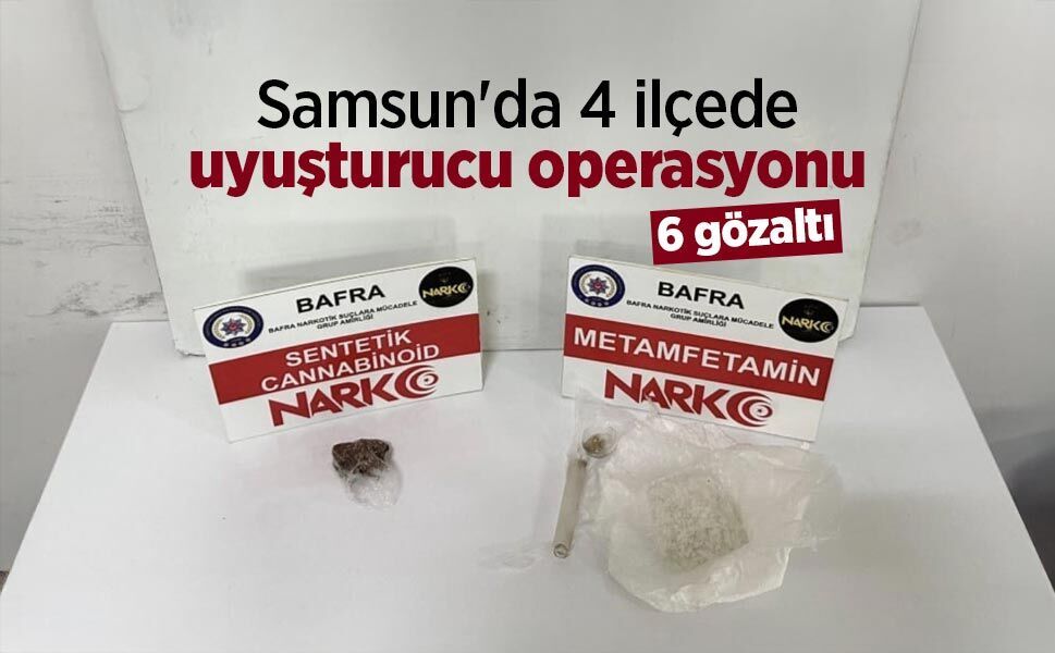 Samsun'da 4 ilçede uyuşturucu operasyonu: 6 gözaltı