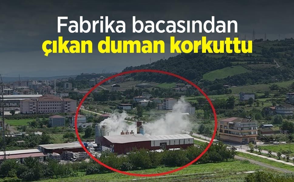 Fabrika bacasından çıkan duman korkuttu