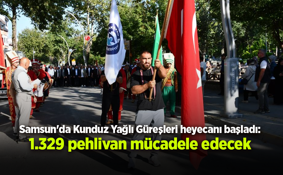 Samsun Vezirköprü'de 20. Kunduz Yağlı Güreşleri Festivali kortej yürüyüşüyle başladı