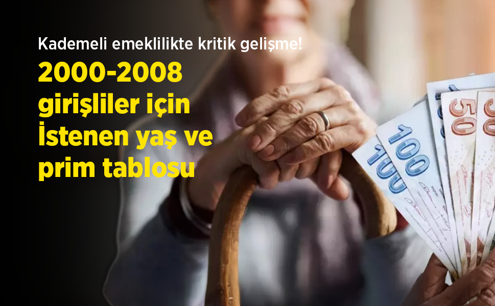 Kademeli emeklilikte kritik gelişme! 2000-2008 girişliler için istenen yaş ve prim tablosu