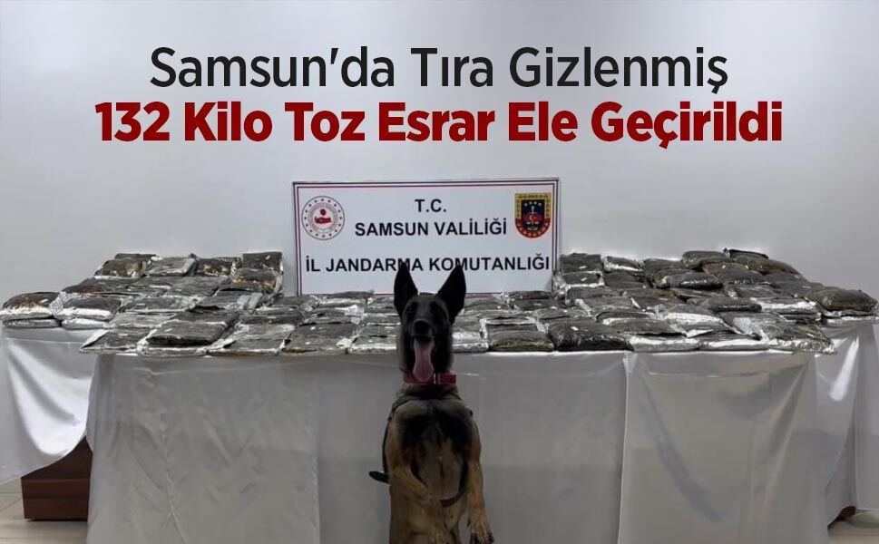 Samsun'da Tıra Gizlenmiş 132 Kilo Toz Esrar Ele Geçirildi