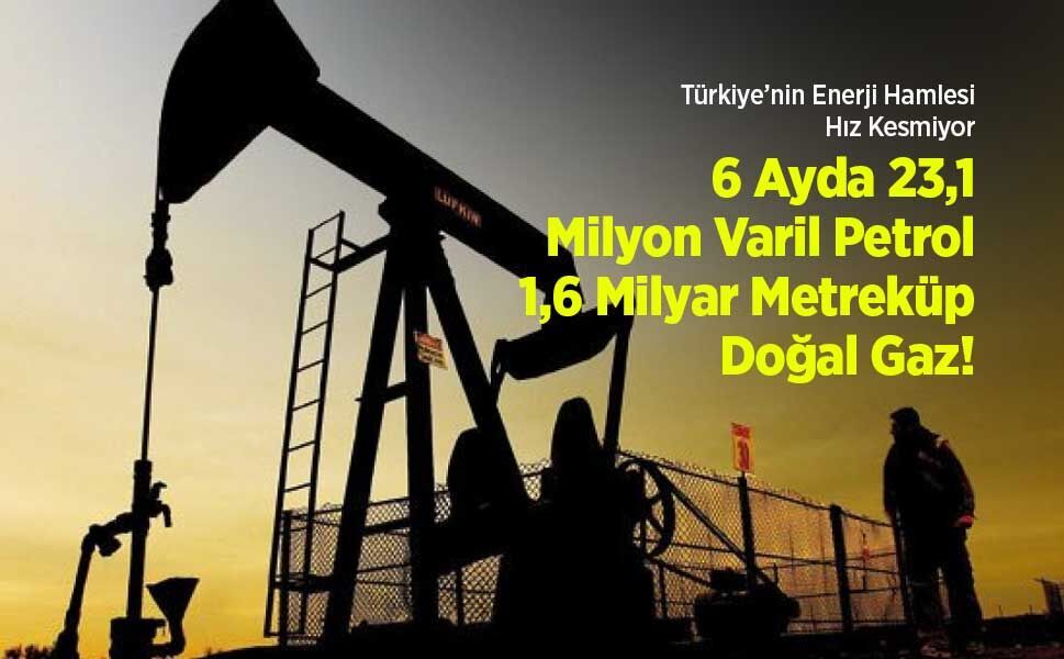 Türkiye’nin Enerji Hamlesi Hız Kesmiyor: 6 Ayda 23,1 Milyon Varil Petrol, 1,6 Milyar Metreküp Doğal Gaz!