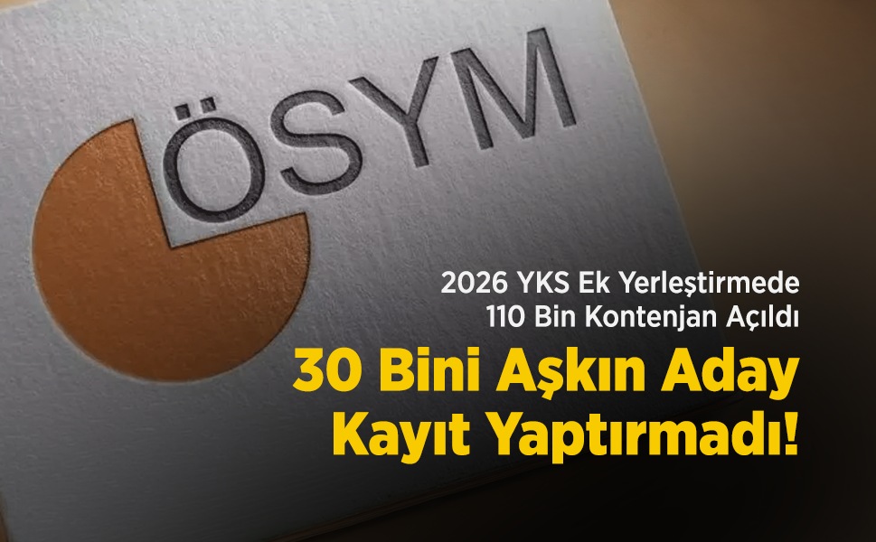 2026 YKS Ek Yerleştirmede 110 Bin Kontenjan Açıldı: 30 Bini Aşkın Aday Kayıt Yaptırmadı!