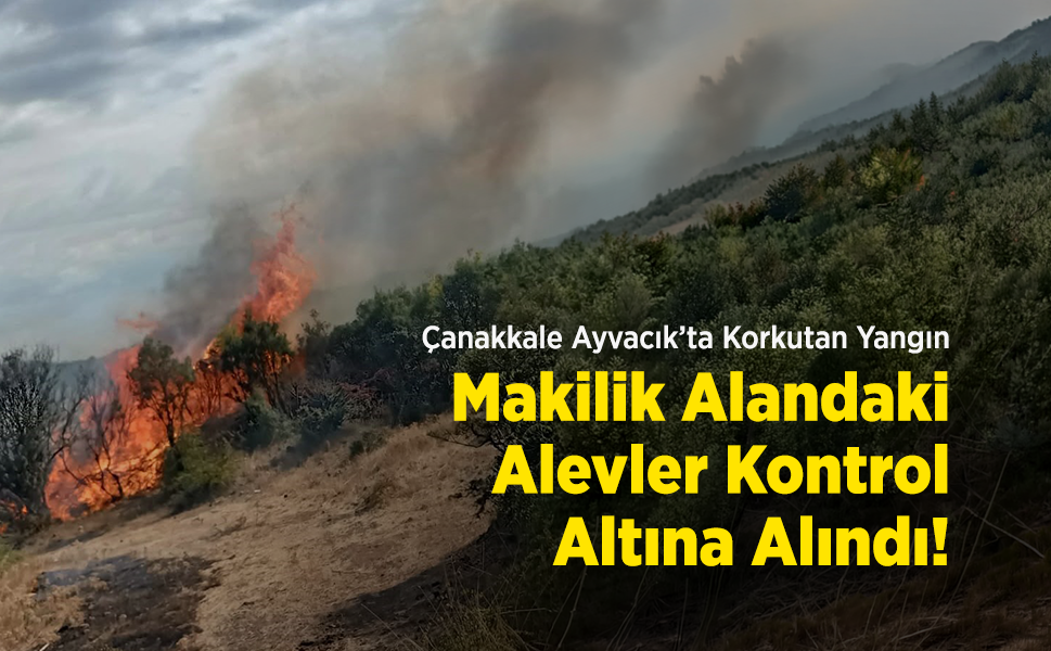 Çanakkale Ayvacık’ta Korkutan Yangın: Makilik Alandaki Alevler Kontrol Altına Alındı!