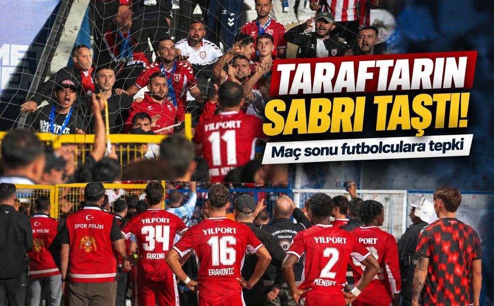 Erzurum'da maç sonu tansiyon yükseldi! Samsunspor taraftarından futbolculara tepki