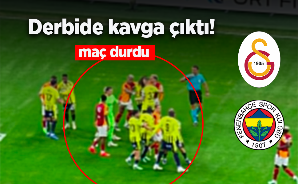 Derbide kavga çıktı! Maç durdu