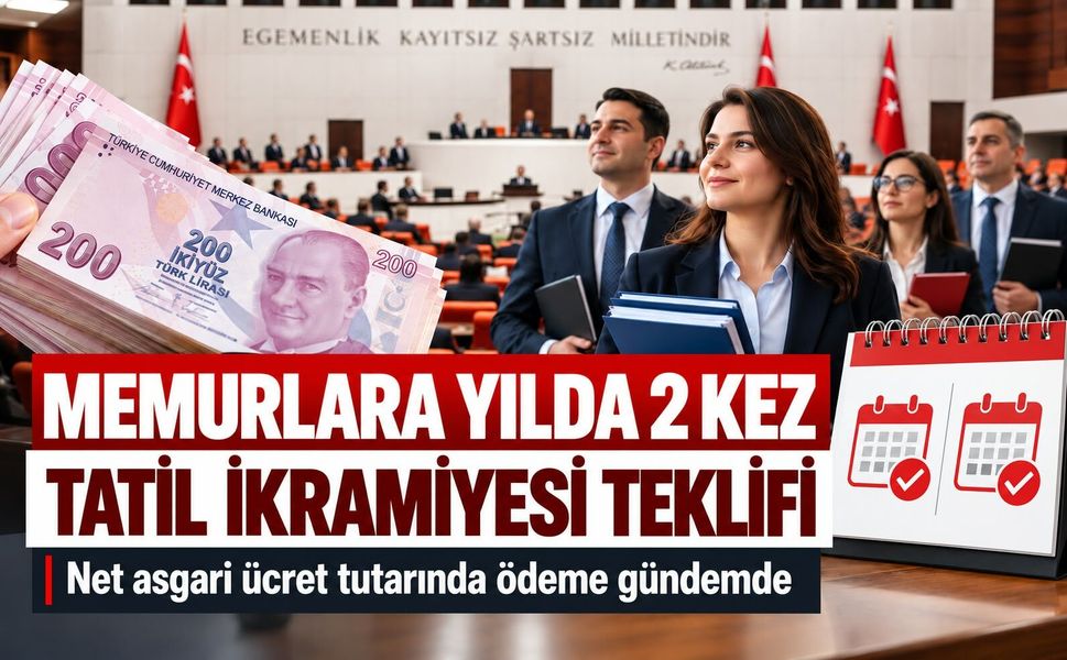 Memurlara yılda 2 kez asgari ücret ikramiyesi! Teklif Meclis'te