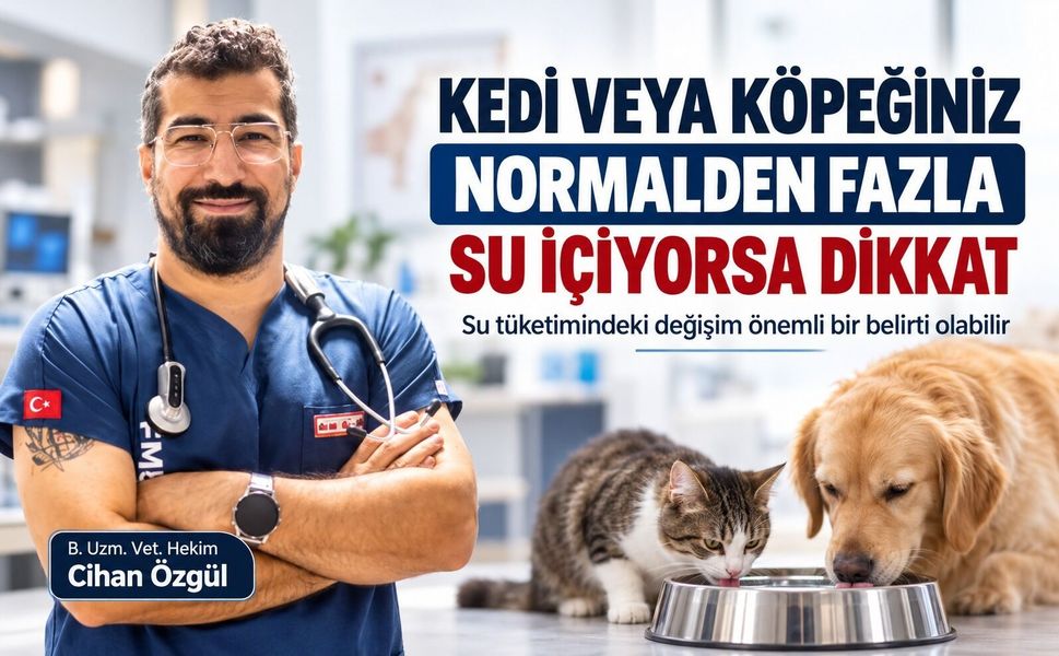 Kedi veya köpeğiniz normalden fazla su içiyorsa dikkat